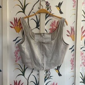 Wayf Zip Up Crop Tank Top